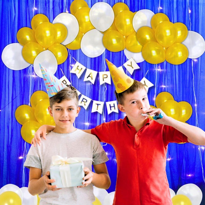1iAM Happy Birthday 65pcs Decoration Items Combo for Husband, Wife, Boys, Girls, Baby | 60pcs Balloons, 2pcs Net, 1pc Banner, Net & Arch for Indoor or Outdoor Home, Room, Office, Club Party Decoration - Image 3