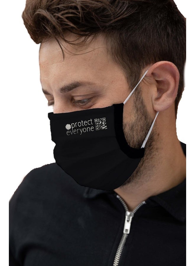 Black Cotton Face Masks, 2 Masks - 30 Washes Each, India