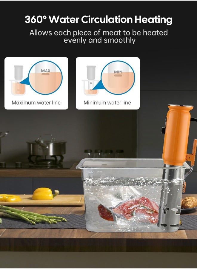 INKBIRD - INKBIRD WiFi Sous Vide Machine ISV-101W Sous Vide Cooker 1000 Watts TFT Display Screen 3D Water Circulation Heating with App Preset Menus Cooking Completion Pre-alarm Overwater Protection - Image 1