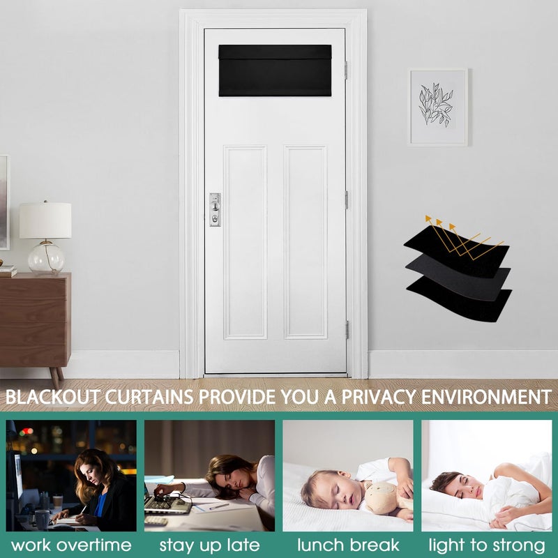 هوم أيدياز Homideas French Door Stain 26x12 Inch Black 100 ٪ Polyester Blackout Privacy Thermal IsisoD 1 لوحة - Image 5