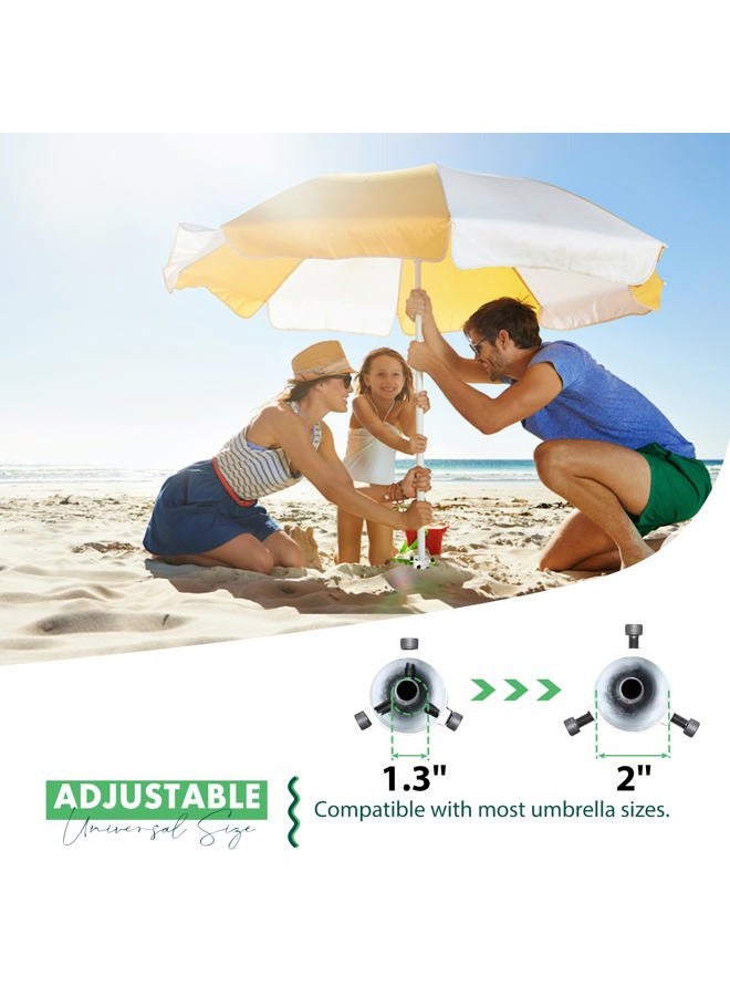 Feblomst Beach Umbrella Anchor, Heavy Duty Metal Umbrella Sand Anchor, Rust-Proof Umbrella Holder Stand with 6-Spiral Corkscrew Drill, Easy Install In-Ground Outdoor Base for 1.3"-2" Poles, Portable, White - Image 4