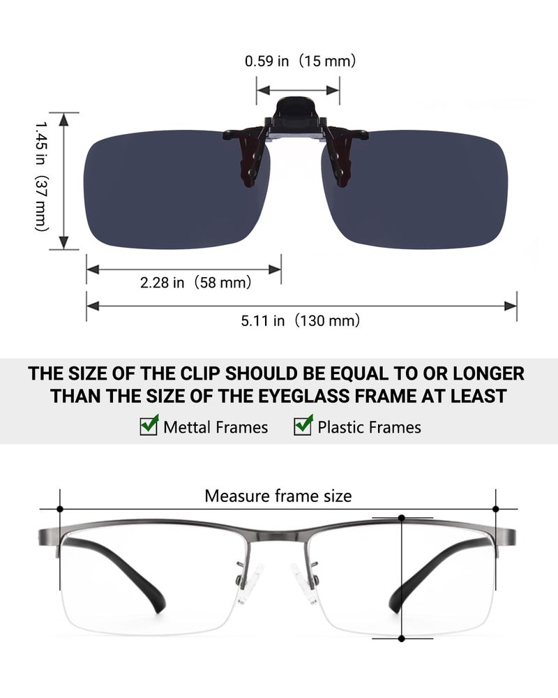 LUFF 2-Pack Clip-On Day+Night Vision Polarized Sunglasses, Night Driving Safety - Image 4