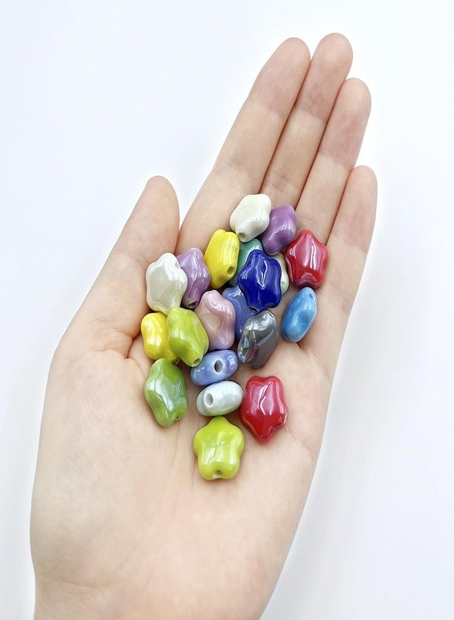 metulip 20pcs Star Shaped Ceramic Porcelain Beads for Crafts & DIY Jewelry Making - Random Color - Image 5