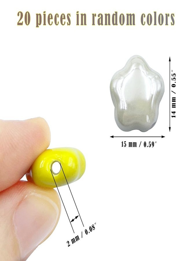 metulip 20pcs Star Shaped Ceramic Porcelain Beads for Crafts & DIY Jewelry Making - Random Color - Image 4