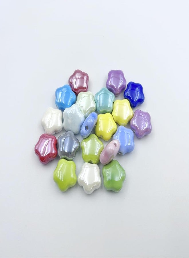 metulip 20pcs Star Shaped Ceramic Porcelain Beads for Crafts & DIY Jewelry Making - Random Color - Image 2