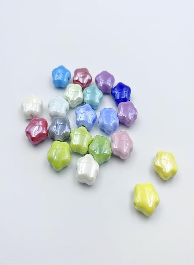 metulip 20pcs Star Shaped Ceramic Porcelain Beads for Crafts & DIY Jewelry Making - Random Color - Image 3
