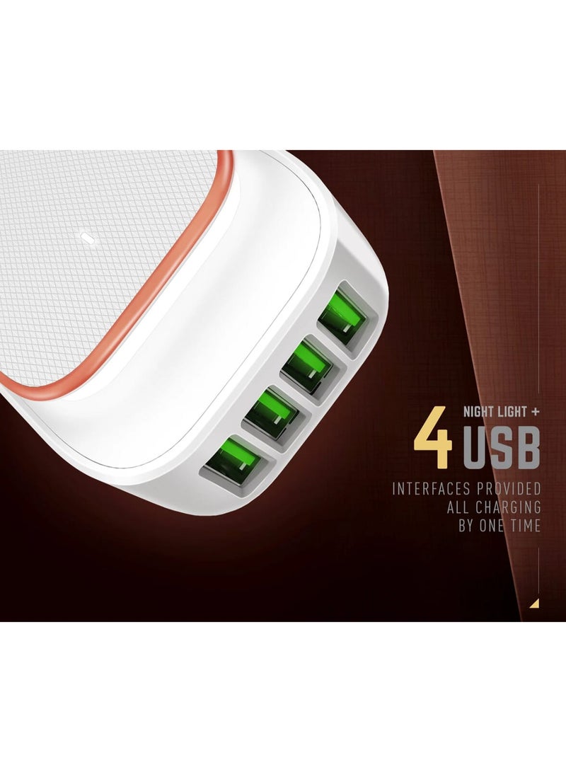 LDNIO Ldnio A4405 TC Home Charger EU Universal USB-C Charging for Type-C Enabled Devices LED TOUCH LAMP WITH 4 USB PORTS, 4.4A Ldnio A4405 TC Home Charger EU Universal USB-C Charging for Type-C Enabled Devices LED TOUCH LAMP WITH 4 USB PORTS, 4.4A White - Image 2