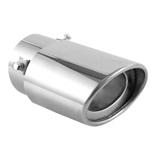 DUSCOKE Stainless Steel Car Exhaust Tip, 2.5" Inlet 3.4" Outlet Chrome Tail Throat Pipe Exhaust Muffler Pipe Tip Fit 1.5"- 2.25" Diameter Pipes, Exhaust Tailpipe Car Modification Accessory (Straight) - Image 1