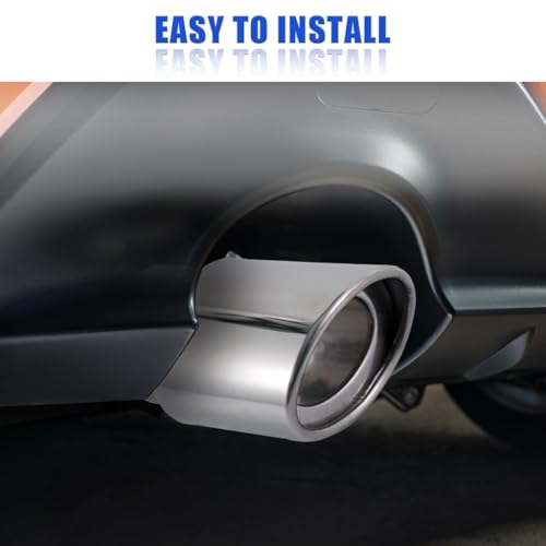 DUSCOKE Stainless Steel Car Exhaust Tip, 2.5" Inlet 3.4" Outlet Chrome Tail Throat Pipe Exhaust Muffler Pipe Tip Fit 1.5"- 2.25" Diameter Pipes, Exhaust Tailpipe Car Modification Accessory (Straight) - Image 4