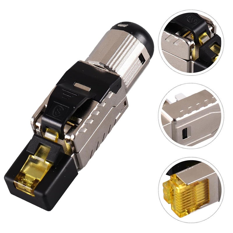 DECHOUS Cat8 Shielded Rj45 Ethernet Network Cable Plug, Pass Through Modular Connector for Computer Networking, Tool-Free Dustproof Design, Compatible Cat 8 Cables, High-Speed Data - Image 3