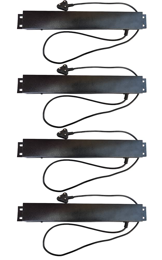 KN Group India Spike Guard Box Extension Cord Box Organizer Commercial and Household Purpose Fuse Protector 6 Socket in 1 Switch Extension Board KN with Power Cord 125 mtr Black Pack of 4  - Image 2