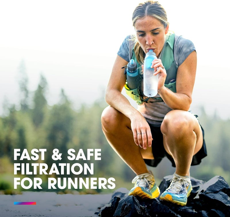 HydraPak UltraFlask 500ml  Filtered Compressible Soft Flask Water Bottle for Hydration Vests and Running Packs with Integrated Water Filter 500ml  17oz - Image 2