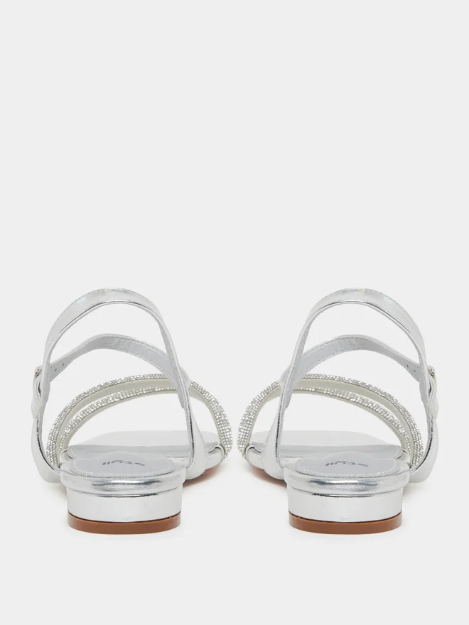 Styli  Silver Embellished Strappy Sandals for Women | Best Price UAE