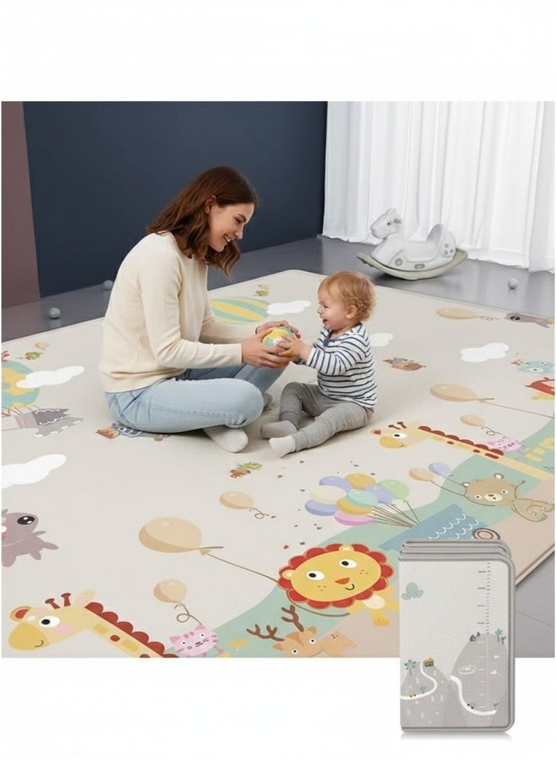 بيوينتي طفل لعبة حصيرة ، 200 * 180cm للماء المضادة للانزلاق حجم كبير مزدوج لعبة حصيرة الزحف حصيرة ، سوبر سميكة لينة لعبة طفل حصيرة أو التخييم حصيرة غرفة نوم غرفة المعيشة أفخم السجاد المنطقة ( ب ) - Image 1