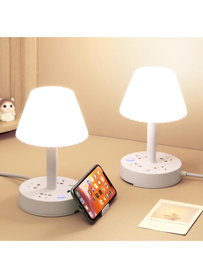 Bluejw [Three Jacks 0.8 M With USB] Eye Protection Multifunctional Desk Lamp Socket Learning Bedside Night Lamp Plug Bedside Lamp - Image 2