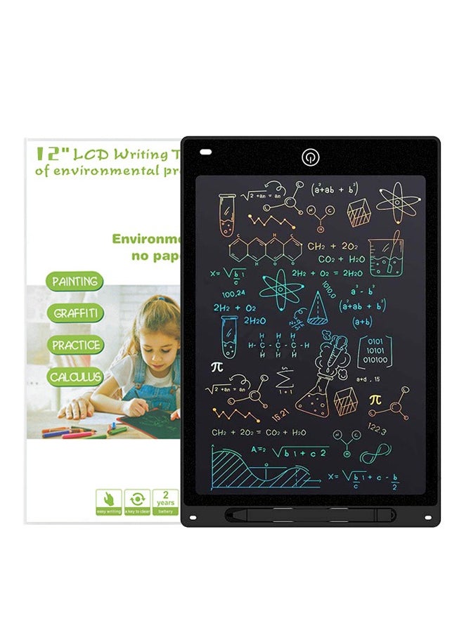 تابلت كتابة LCD محمول مقاس 12 بوصة للرسم والجرافيتي، أسود  - Image 1