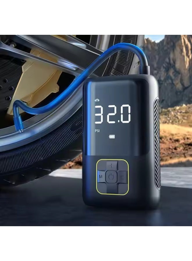 MUNTAQI Car Tire Inflator Portable Air Compressor – 150PSI Cordless Air Pump with LED Light & Digital Display, 4000mAh Rechargeable Battery for Car, Motorcycle, Bike, Balls & Inflatables - Image 1