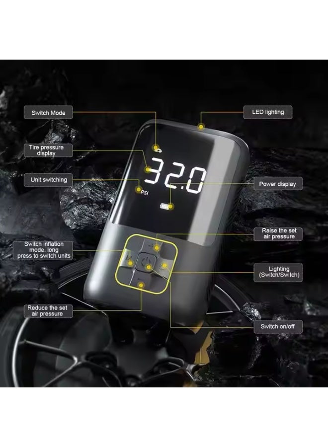 MUNTAQI Car Tire Inflator Portable Air Compressor – 150PSI Cordless Air Pump with LED Light & Digital Display, 4000mAh Rechargeable Battery for Car, Motorcycle, Bike, Balls & Inflatables - Image 5