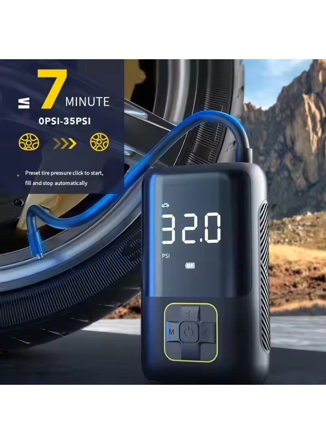 MUNTAQI Car Tire Inflator Portable Air Compressor – 150PSI Cordless Air Pump with LED Light & Digital Display, 4000mAh Rechargeable Battery for Car, Motorcycle, Bike, Balls & Inflatables - Image 4