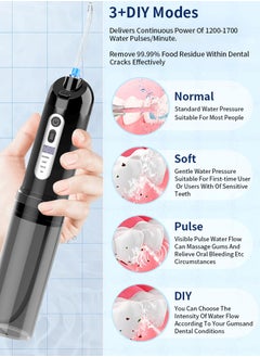 Perfii Water Dental Flosser Teeth Pick, Smile Portable Water Pick Cleaner, 3+DIY Modes, 7 Flosser Tips, IPX7 Waterproof for Home and Travel  - Image 4