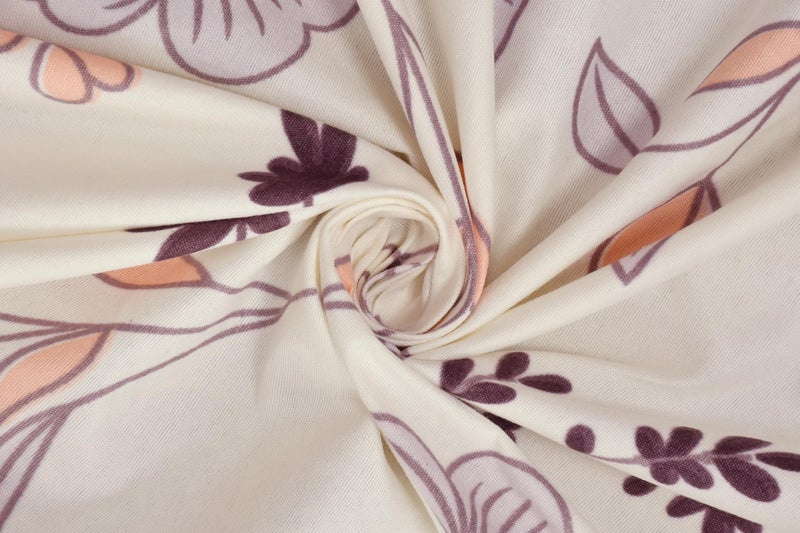 BSB Home 100% Cotton 160 TC Small Flower Printed Double Bedsheets with 2 King Size Pillow Cover, (90X90 Inches, 7 x 7.5 Feet, Off White & Brown) - Image 2