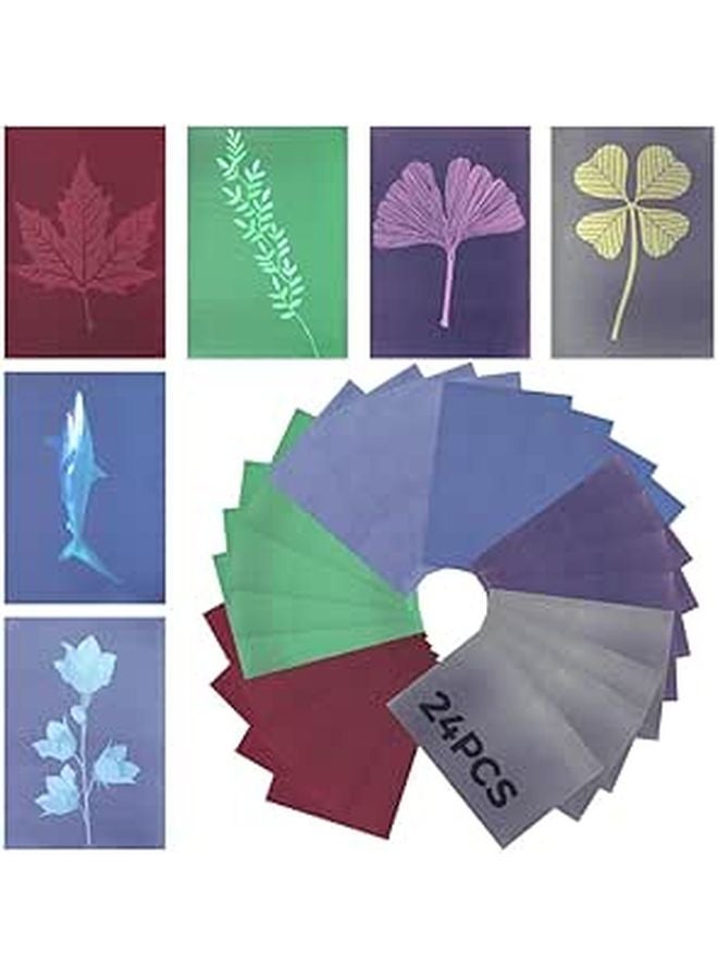 Cyanotype Paper Kit 24 Sheets In 6 Colors DIY Solar Printing For Kids And Adults - Image 1