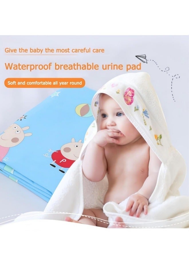 ضغط فين ملاءة سرير مضادة للماء، وسادة حفاضات للأطفال، وسادة سرير مضادة للماء وقابلة للغسل لحماية الفراش للرضع والأطفال الصغار والحيوانات الأليفة والبالغين الذين يعانون من سلس البول بواسطة وسادات تبول قابلة لإعادة الاستخدام والغسل 70 * 90 سم - Image 2