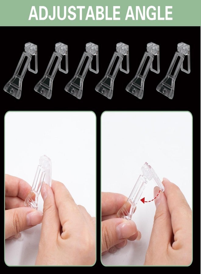 SnowTing 20 PCS Badge Button Adhesive Base Stands, Clear Self-adhesive Foldable Mini Acrylic Display Easel Holder for Badge, Transparent Magnetic Card Brick, Trading Card Sleeves, 1.77 x 1 Inch - Image 4