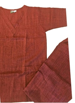 Rannah's Uniform Melange Scrub Suit Uniform Unisex Maroon V-Neck Nurse Suit Set  - Image 3