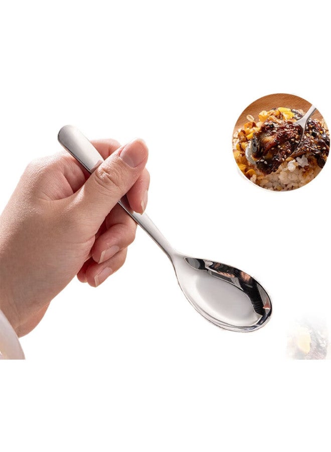 GRASEY Stainless Steel Soup Spoons, Chinese-Style Stainless Steel Soup Spoons, Household Soup Spoons, Main Dining Spoons, Tablespoons, Rice Spoons, Set Of 4, Gy7549 - Image 1