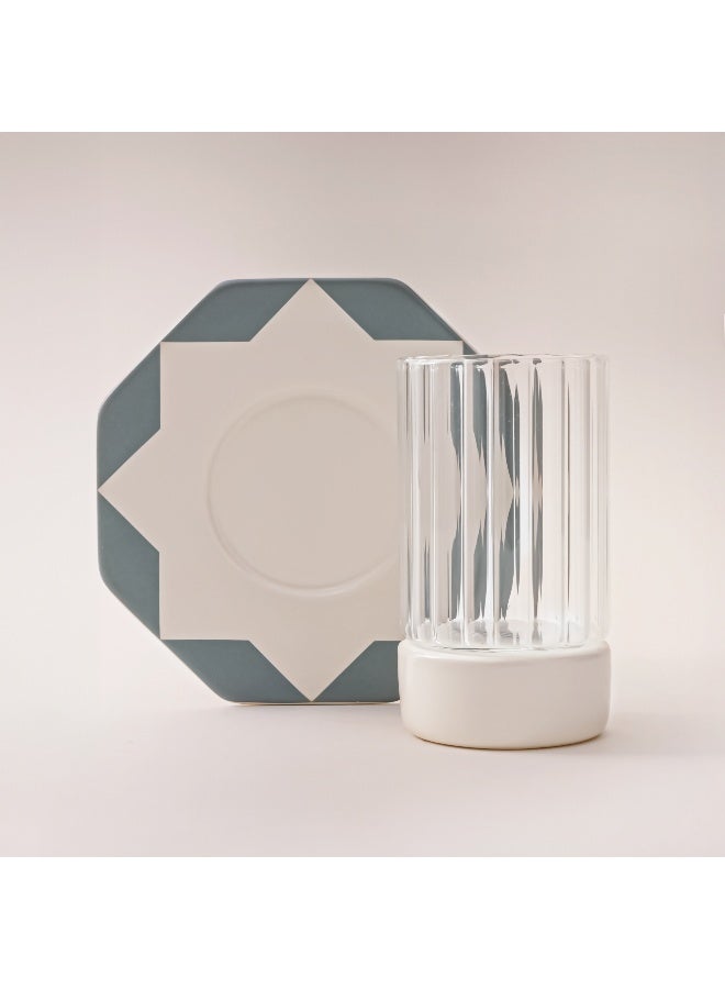 Dallaty 12Pcs Porcelain Collection Tea Set Taibah Collection, Cream - Image 1