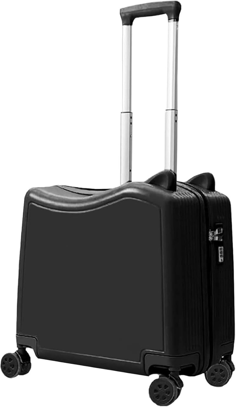 JCB CHIC حقيبة سفر للأطفال لركوب الدراجات، حقيبة سفر للأطفال مقاس 20 بوصة بعجلات دوارة، حقيبة سفر متينة بعجلات أنيقة مع قفل مدمج، مناسبة للسفر (Bd-Cj-004-أسود) - Image 1