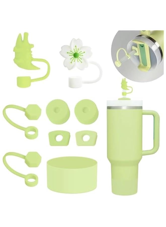 RTYY Cup Accessories Set Includes 6Pcs Silicone Spill Proof Stopper, 2Pcs Straw Cover Cap for 9-10 mm Straw, 1Pcs Silicone Boot Compatible with Stanley Cup 40oz&30oz Tumbler(Citron), standard  - Image 1