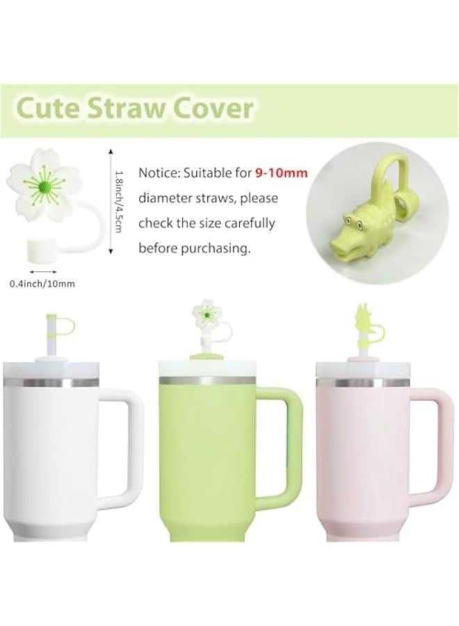 RTYY Cup Accessories Set Includes 6Pcs Silicone Spill Proof Stopper, 2Pcs Straw Cover Cap for 9-10 mm Straw, 1Pcs Silicone Boot Compatible with Stanley Cup 40oz&30oz Tumbler(Citron), standard  - Image 2