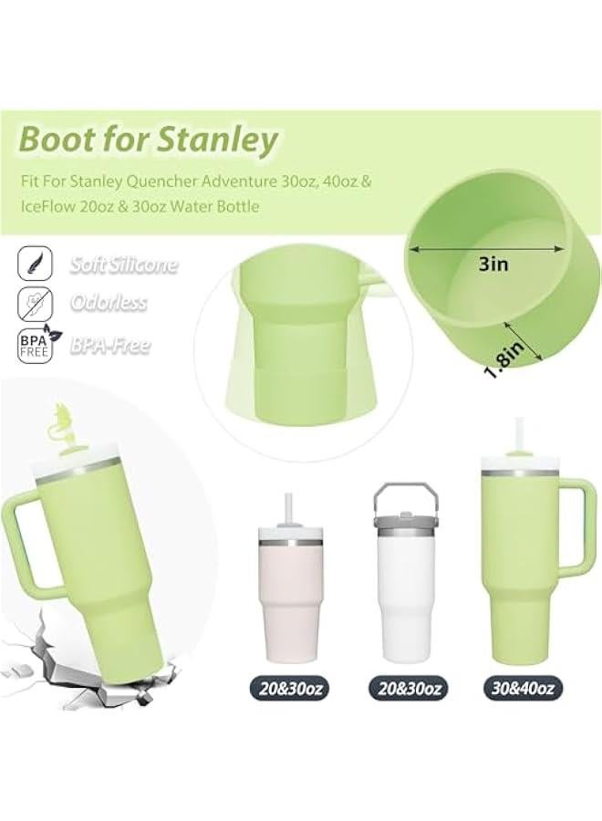 RTYY Cup Accessories Set Includes 6Pcs Silicone Spill Proof Stopper, 2Pcs Straw Cover Cap for 9-10 mm Straw, 1Pcs Silicone Boot Compatible with Stanley Cup 40oz&30oz Tumbler(Citron), standard  - Image 3
