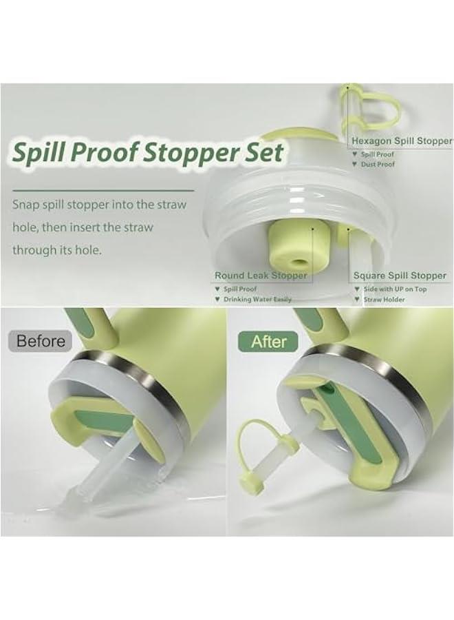 RTYY Cup Accessories Set Includes 6Pcs Silicone Spill Proof Stopper, 2Pcs Straw Cover Cap for 9-10 mm Straw, 1Pcs Silicone Boot Compatible with Stanley Cup 40oz&30oz Tumbler(Citron), standard  - Image 4