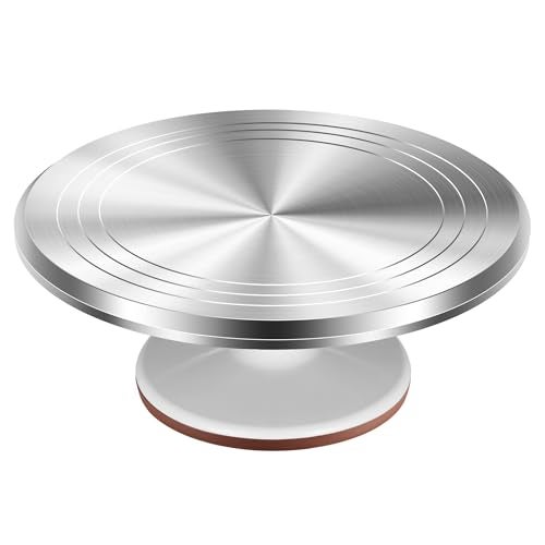 Kootek Aluminium Alloy Revolving Cake Stand 12 Inch Rotating Cake Turntable for Cake, Cupcake Decorating Supplies for Mother's Day - Image 1
