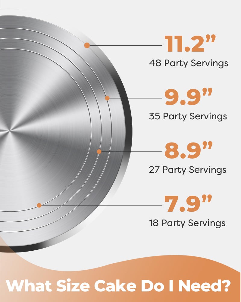 Kootek Aluminium Alloy Revolving Cake Stand 12 Inch Rotating Cake Turntable for Cake, Cupcake Decorating Supplies for Mother's Day - Image 3