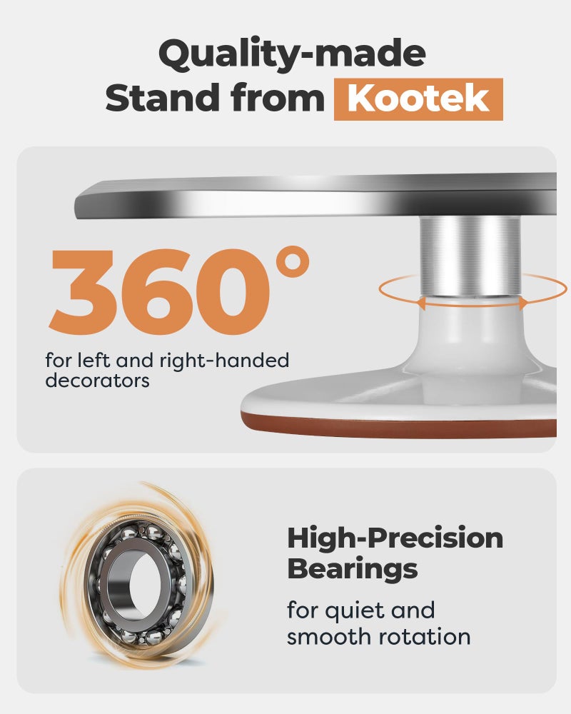 Kootek Aluminium Alloy Revolving Cake Stand 12 Inch Rotating Cake Turntable for Cake, Cupcake Decorating Supplies for Mother's Day - Image 2