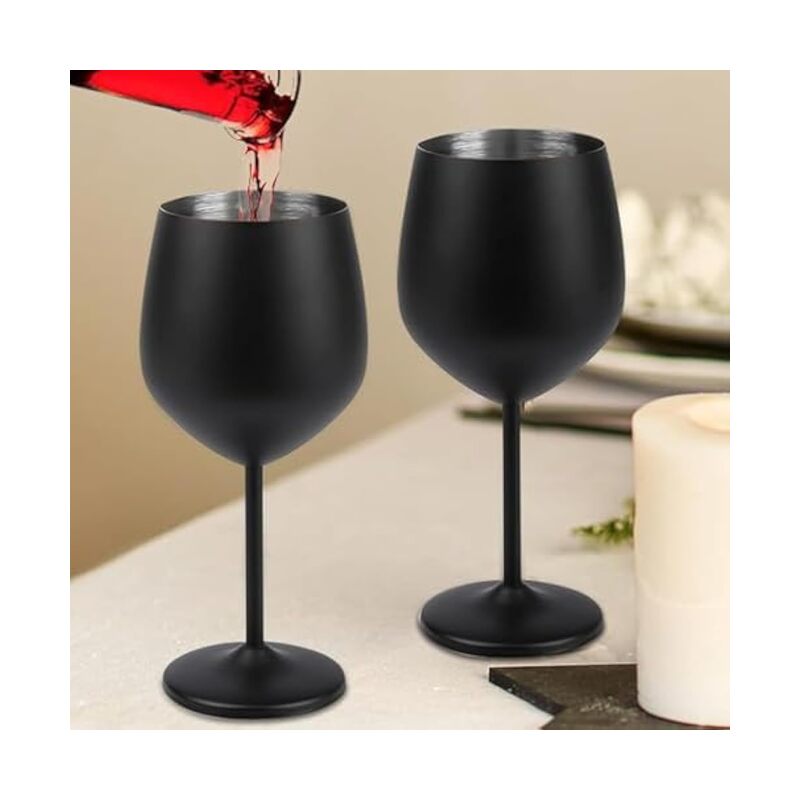 Stainless Steel Wine Glasses Set of 2-Mothers Day Gifts for Mom, 18oz Unbreakable Unique Metal Wine Glass Ideal Gift for Outdoor, Travel, Camping, Pool - Image 5