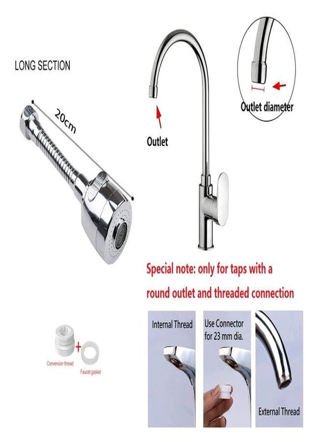 Ionix Tap Extension for Kitchen Sink, Kitchen Tap Extender, Kitchen Faucets for Sink, Sink Tap Extension for Kitchen with Shower & Sprinkler Mode, 360° Rotation Water Saver Nozzle (Stainless Steel) - Image 5
