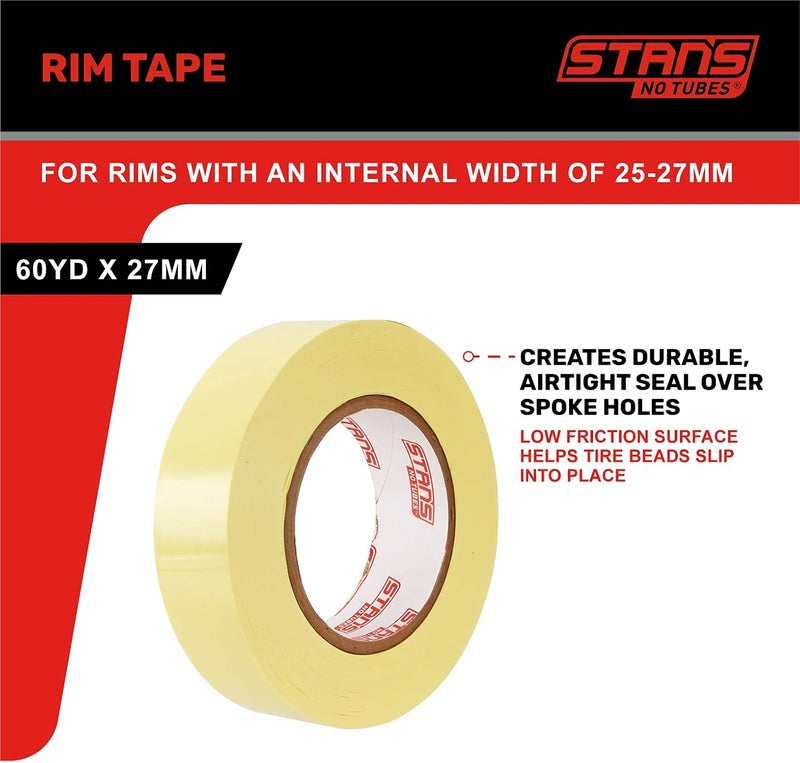 Stans no tubes Stans Tubeless Rim Tape – Long-Lasting Bike Tubeless Setup for Multiple Wheels – 60 Yard x 27 mm - Image 2