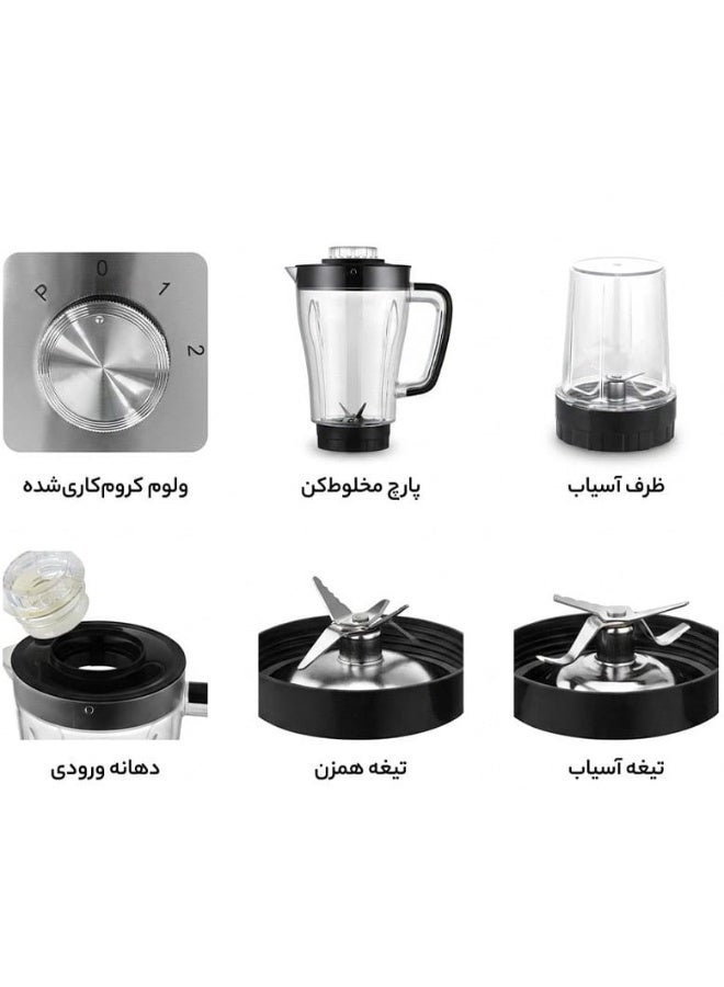 Seven Star 2-in-1 Blender & Grinder 1.8L High-Speed Mixer Blender with Coffee Grinder, Spice & Masala Grinder, Stainless Steel Blades for Juice, Smoothies, Dry Grinding & Food Preparation - Image 2