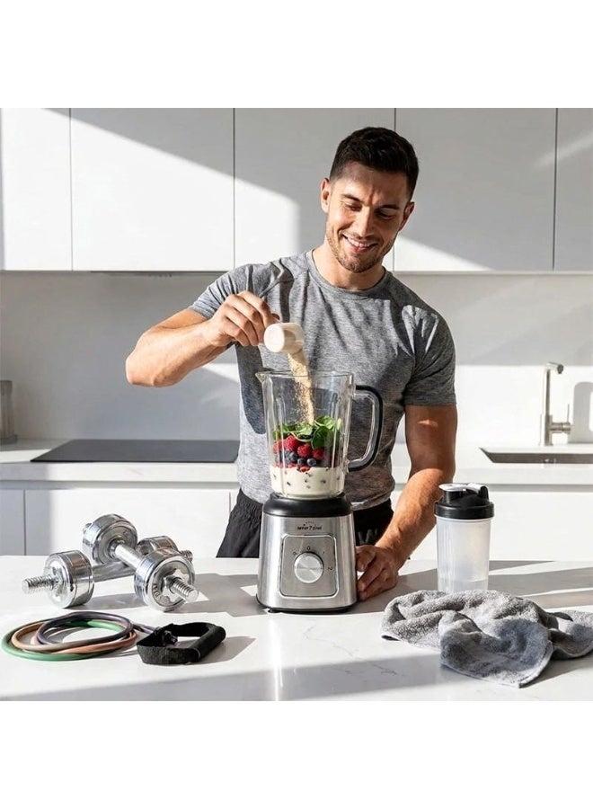 Seven Star 2-in-1 Blender & Grinder 1.8L High-Speed Mixer Blender with Coffee Grinder, Spice & Masala Grinder, Stainless Steel Blades for Juice, Smoothies, Dry Grinding & Food Preparation - Image 3