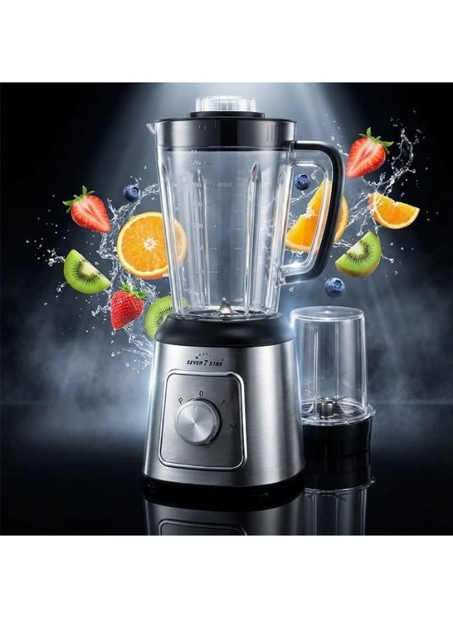Seven Star 2-in-1 Blender & Grinder 1.8L High-Speed Mixer Blender with Coffee Grinder, Spice & Masala Grinder, Stainless Steel Blades for Juice, Smoothies, Dry Grinding & Food Preparation - Image 5