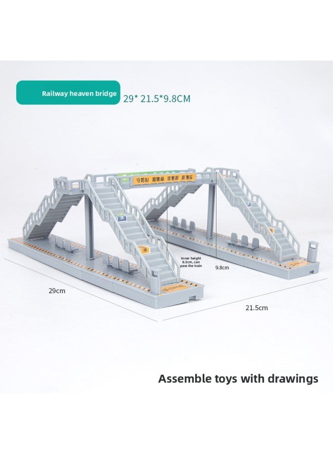 Track Toy Train Accessories Water Curved Rail Rail Platform Station Christmas Tree Signal Light Small Train High-speed Rail 