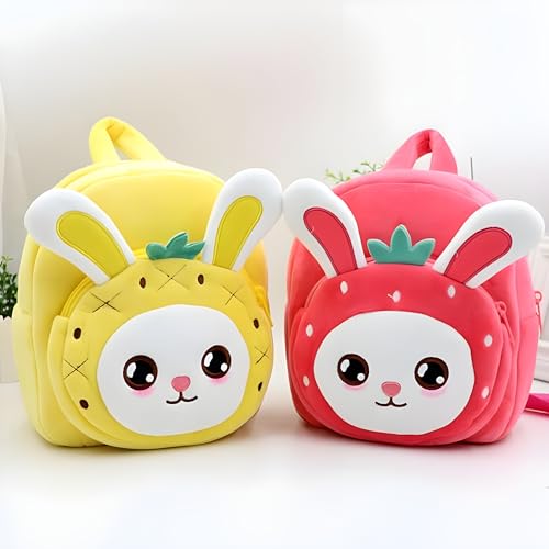 Delicado Cute Small Toddler Kids Backpack Pink Strawberry Design | Nursery Preschool Playschool Picnic Travel Bag for Boys & Girls Age 2-5 Years - Image 5