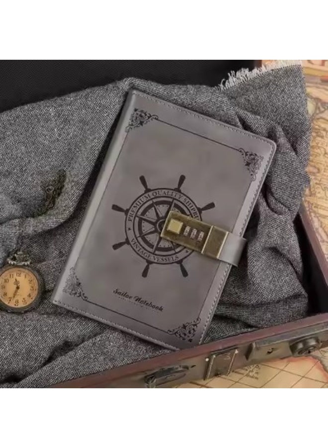 European Vintage Password Book Diary Book Business Notebook with Password Lock - Image 3