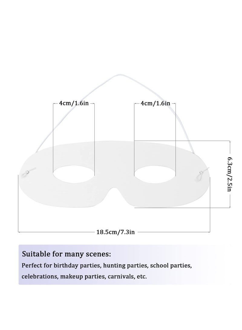 SYOSI SYOSI White Paper Eye Masks, White Masquerade Mask Blank Masks Paintable Paper Mask for Cosplay Masquerade Dance Party (80Pcs) - Image 2