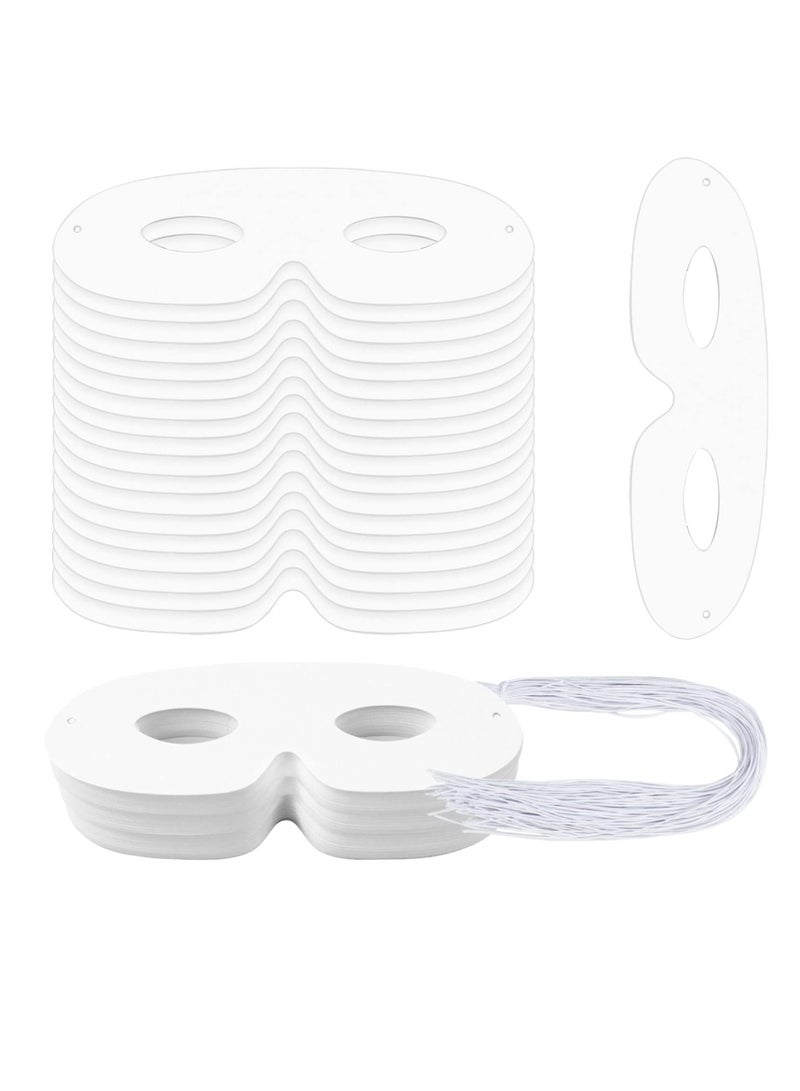 SYOSI SYOSI White Paper Eye Masks, White Masquerade Mask Blank Masks Paintable Paper Mask for Cosplay Masquerade Dance Party (80Pcs) - Image 1